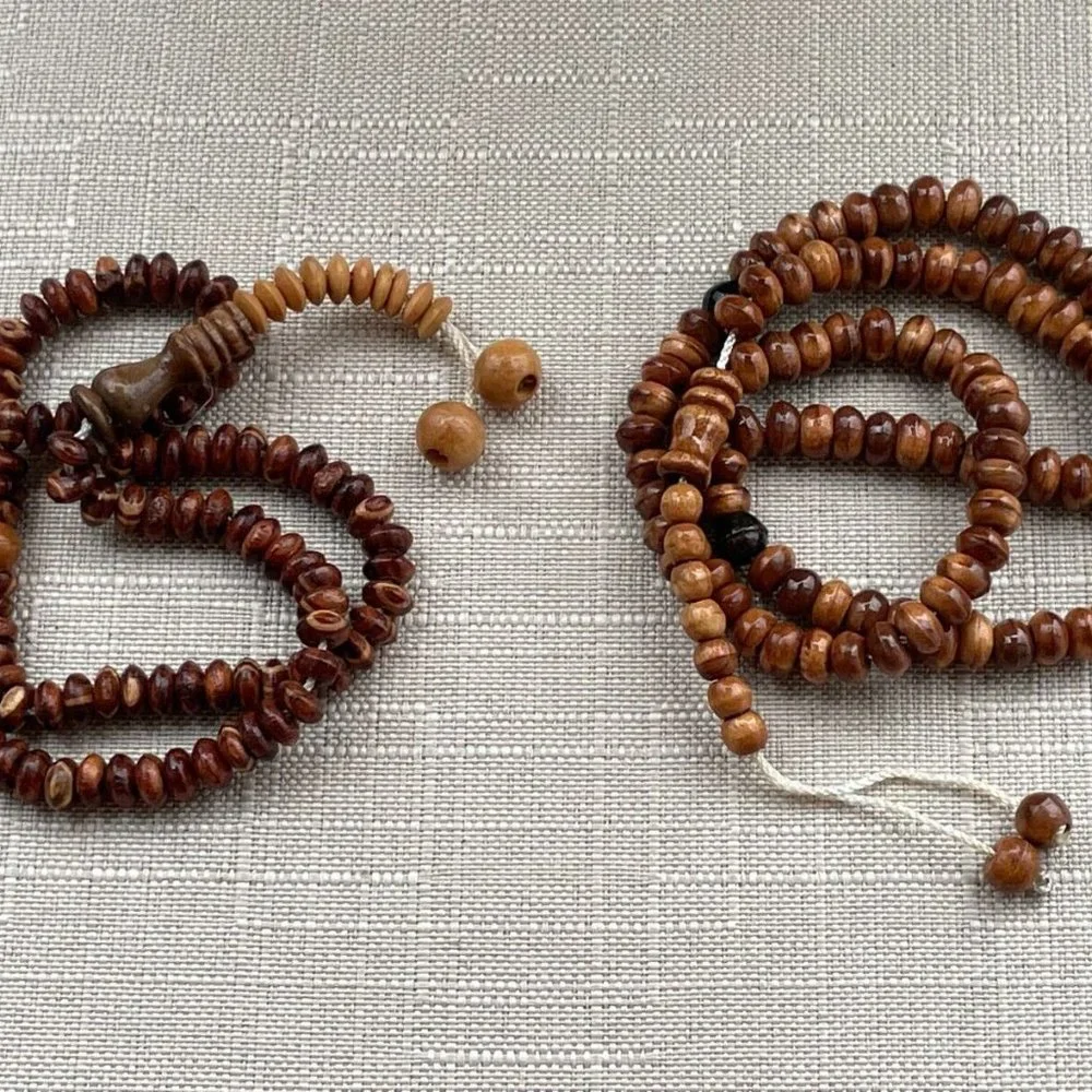 Lot of 2 Tasbeeh Brown Beads Prayer Beads Handmade Real Wood Beads X 2 - Picture 1 of 8